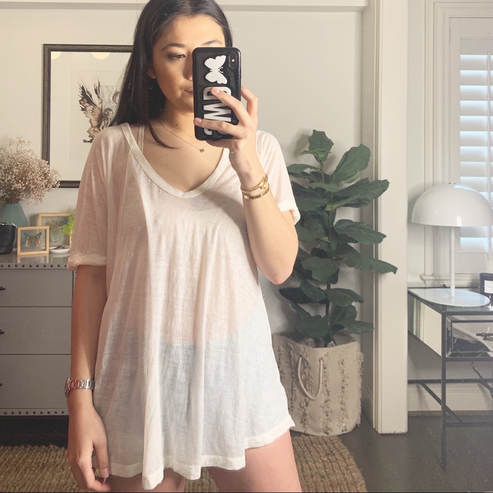 free people white tee